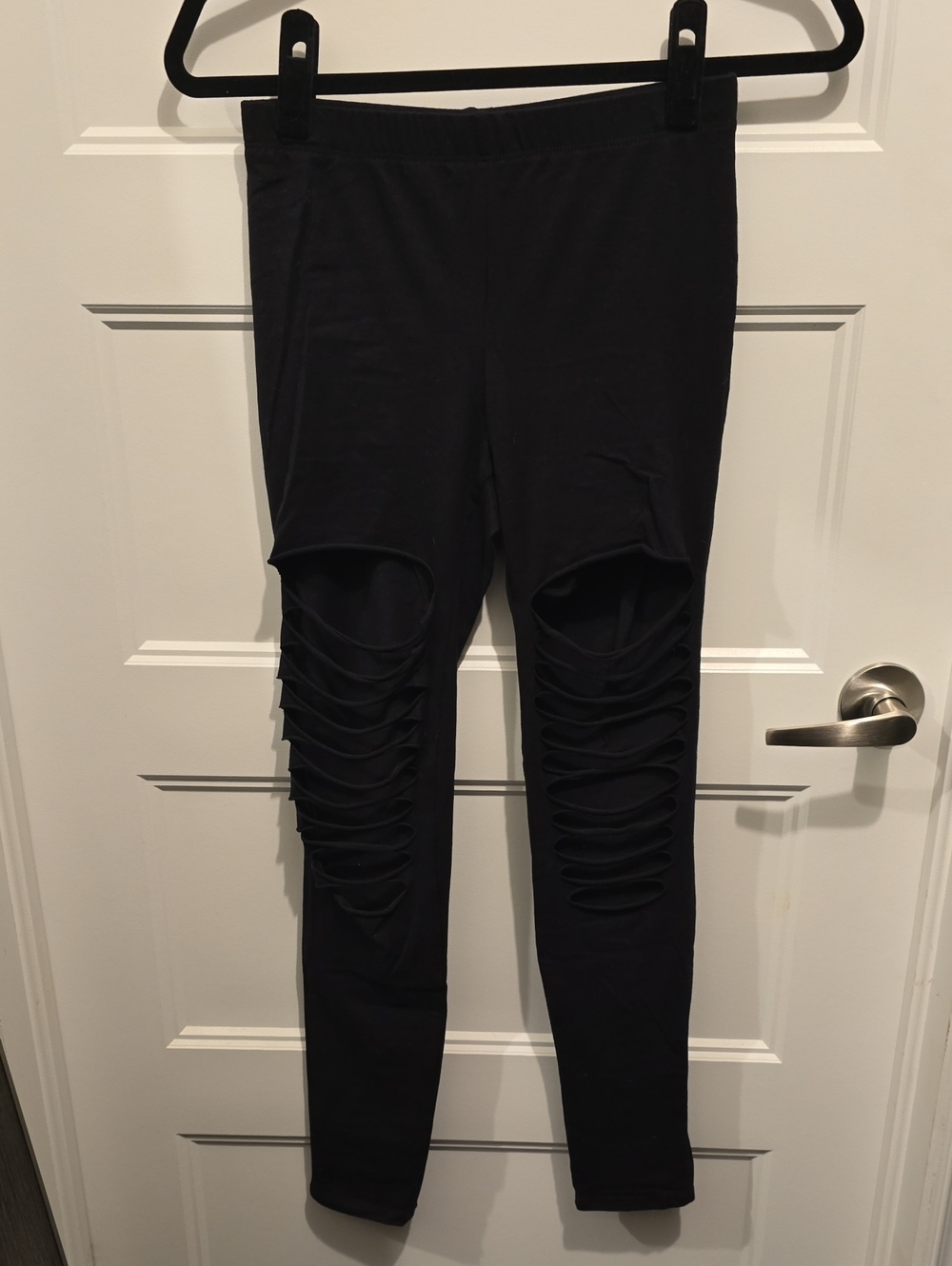 Distressed Black Leggings